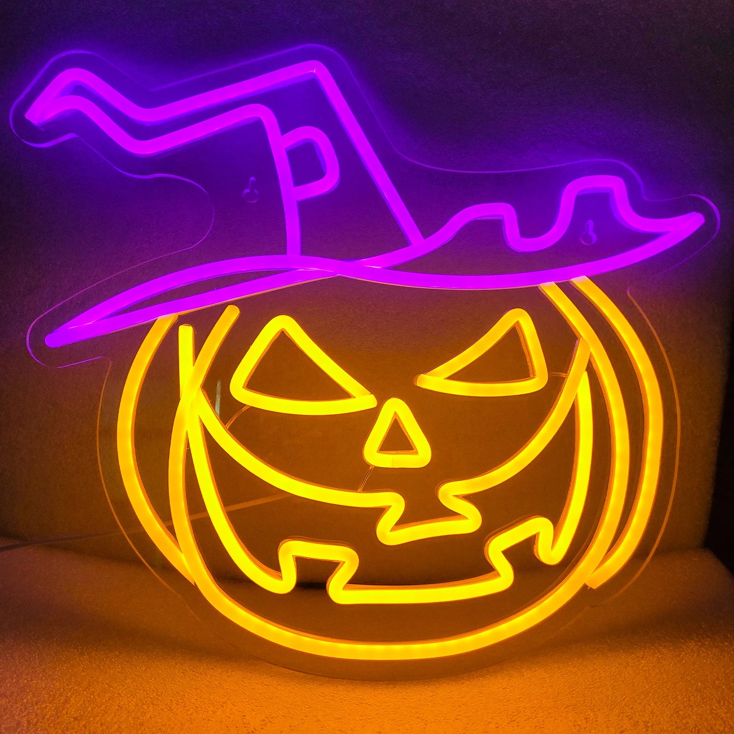 Halloween Neon Sign Pumpkin Lantern Led Light Up Signs