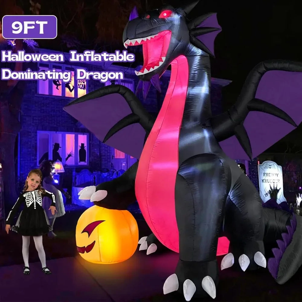 Giant Dragon Inflatable  with Pumpkin Outdoor