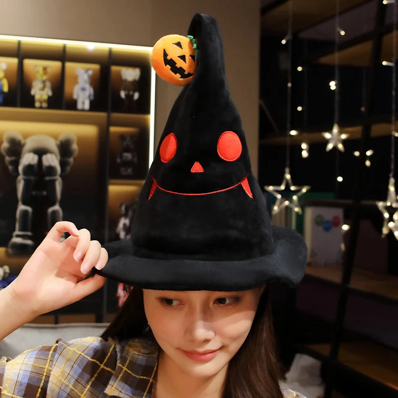 Glowing Halloween Pumpkin Witch Hat