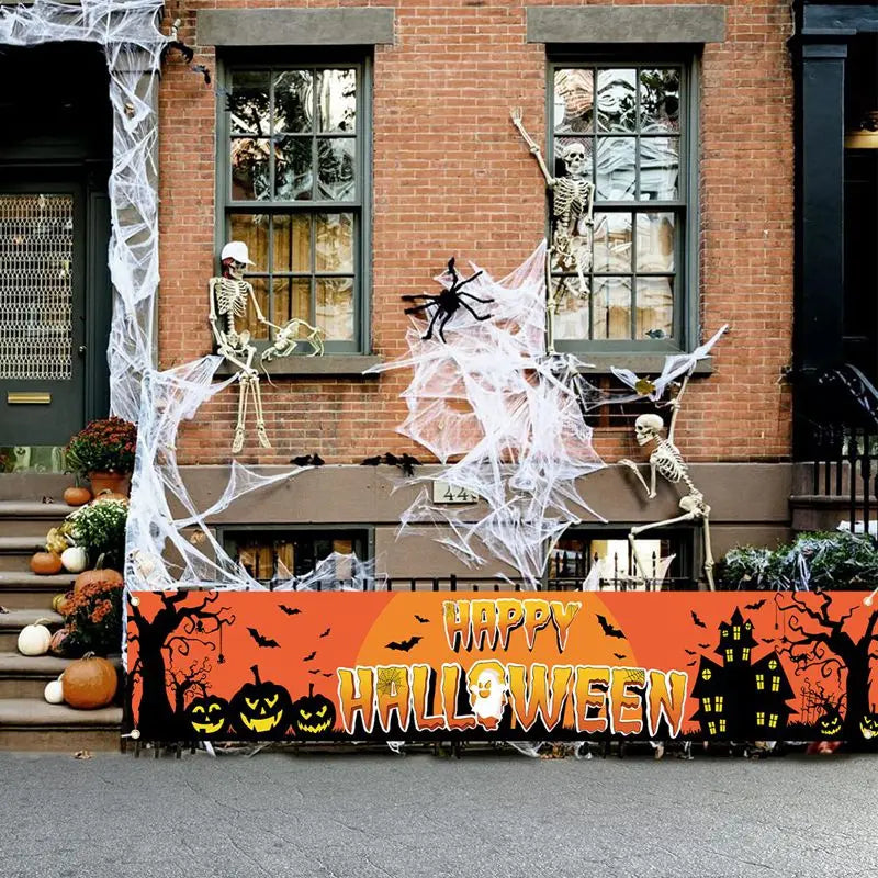 Halloween Pumpkin Banner Fence Decoration