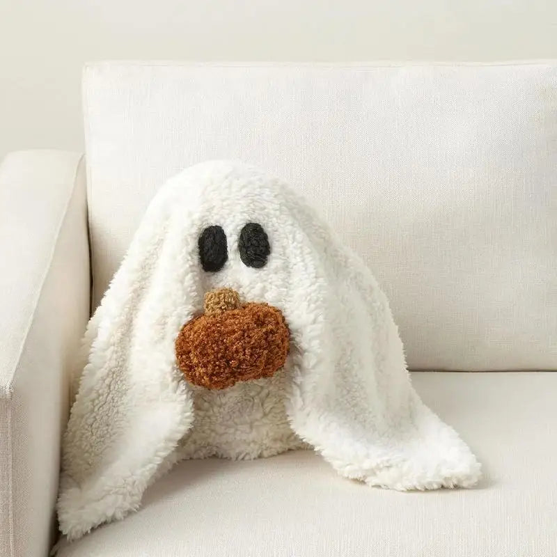 Halloween Ghost Pumpkin Throw Pillow