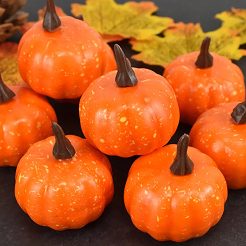 12 pcs/Set Artificial Simulated Pumpkin Home Autumn Harvest Ornament