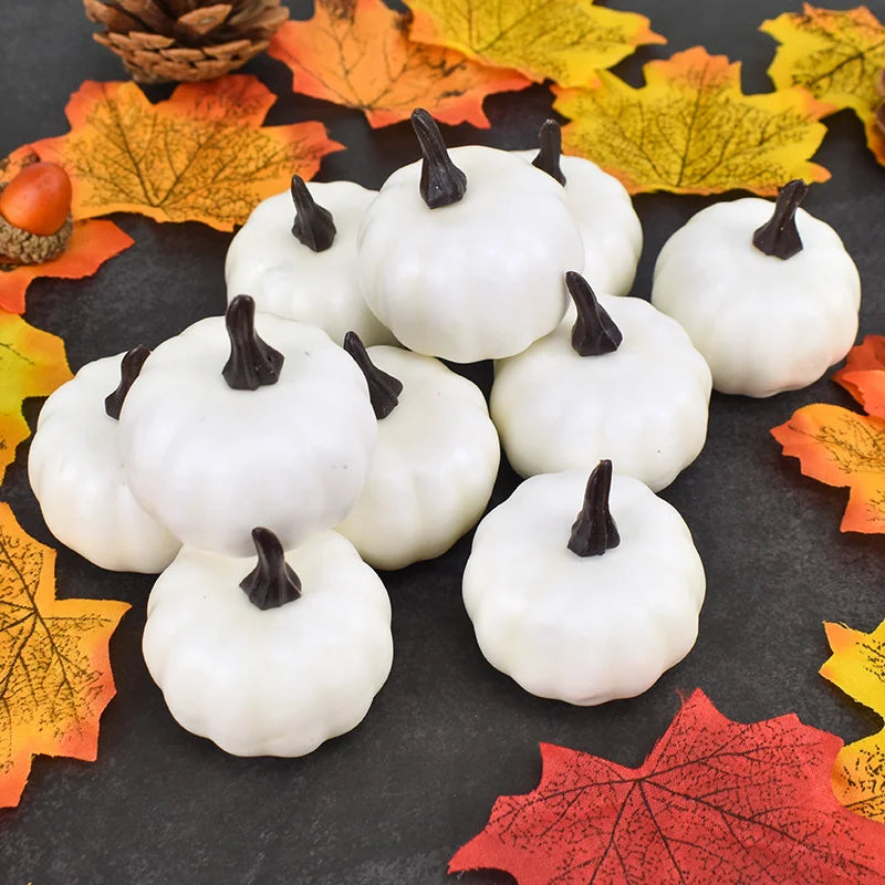 12 pcs/Set Artificial Simulated Pumpkin Home Autumn Harvest Ornament