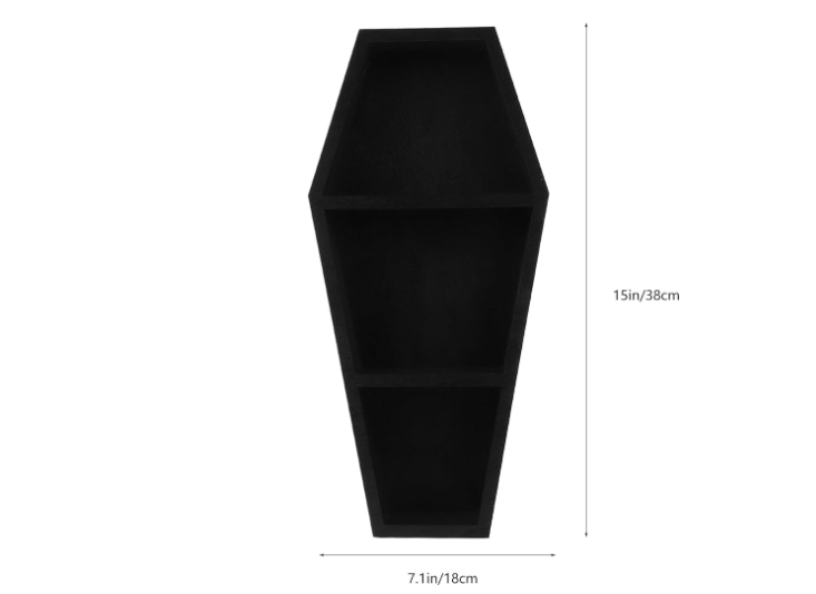 Black Coffin Shelf Wooden Storage Rack