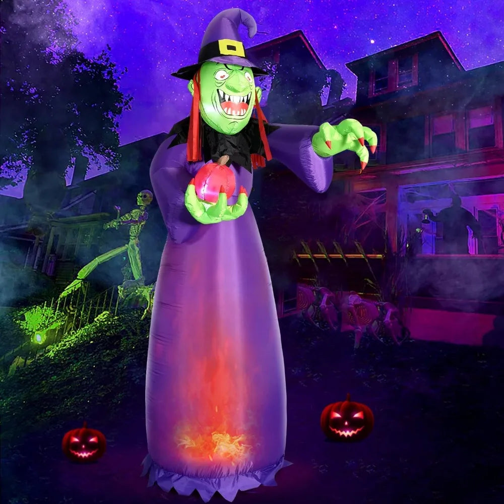 Huge Halloween Inflatable Witch with LED Lights