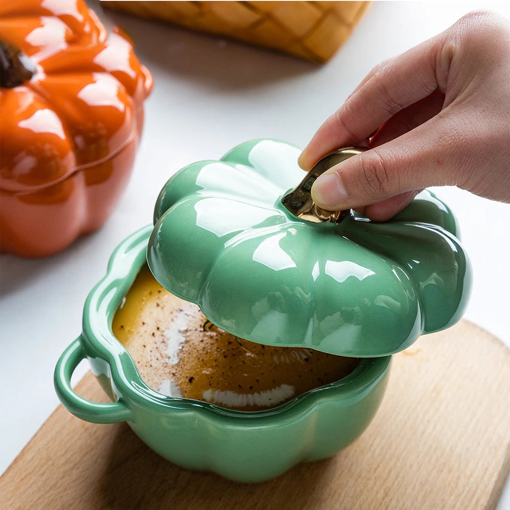 Pumpkin Shape Bowl with Lid