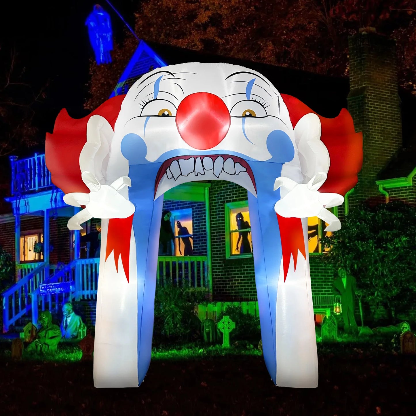 Halloween Clown Archway Inflatable with LED Lights