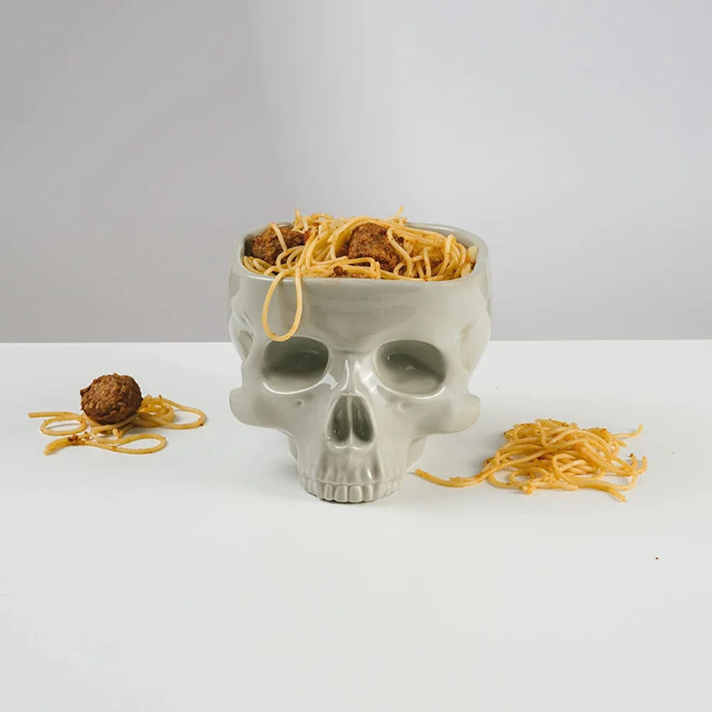 Porcelain Retro Gothic Skull Bowl