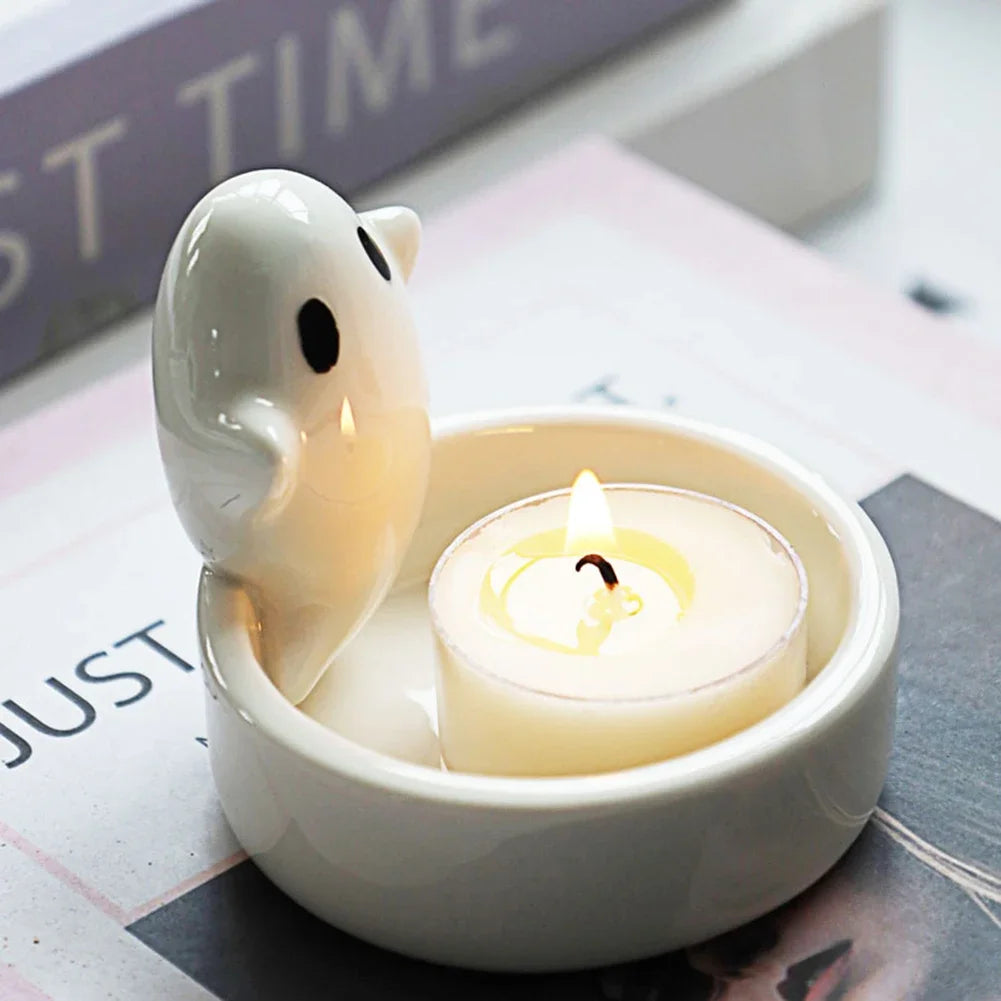 Ceramics Ghost Candle Holder