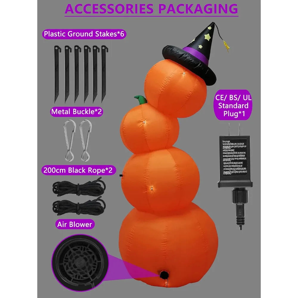 Halloween Inflatable Stacked Pumpkins