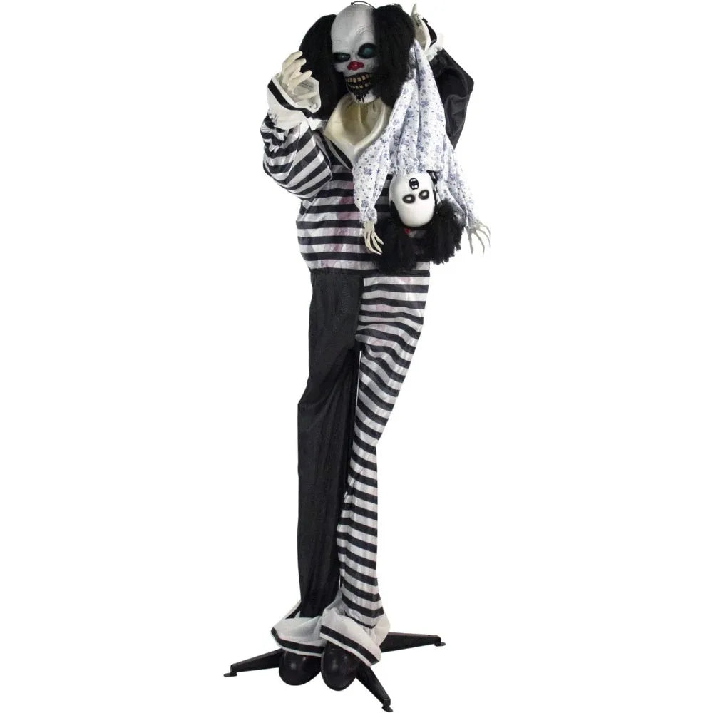 Black and White Standing Clown Animatronic