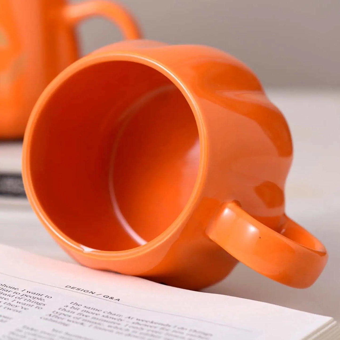 Halloween Pumpkin Handle Coffee Cups