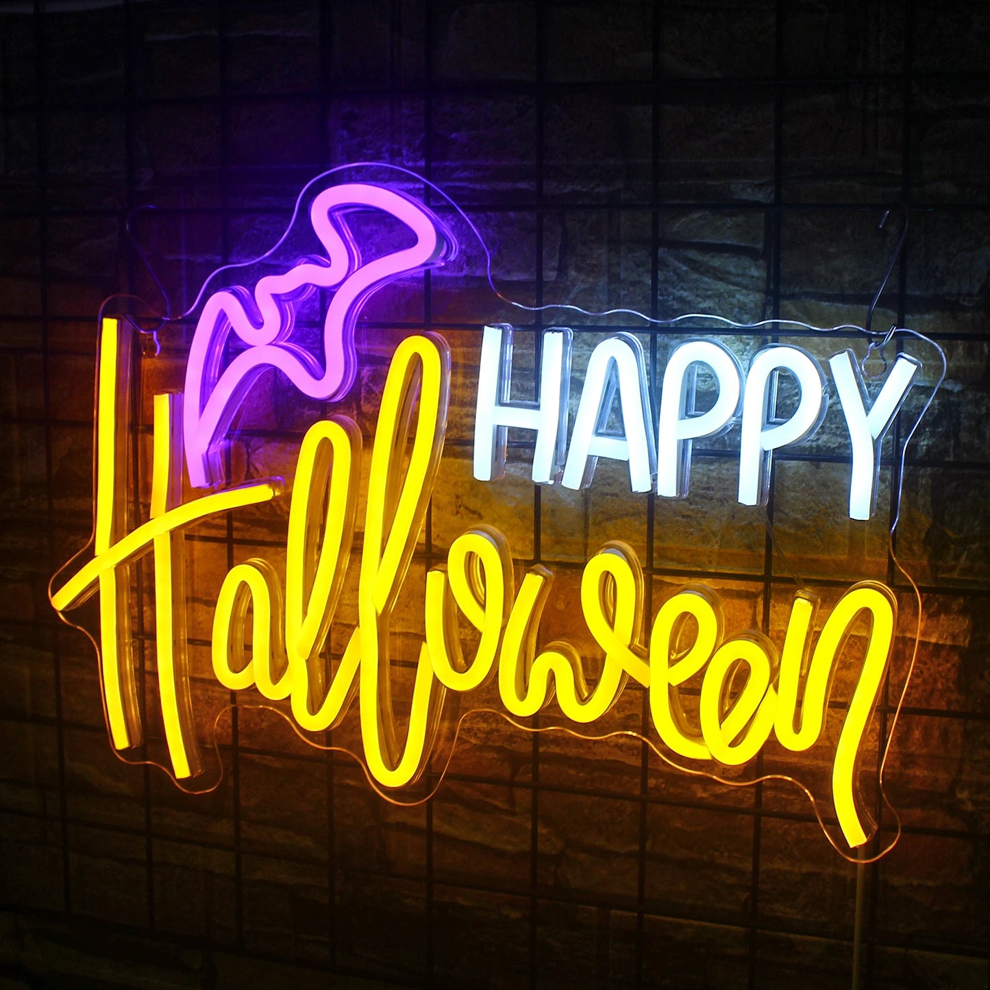 Halloween Neon Sign Pumpkin Lantern Led Light Up Signs