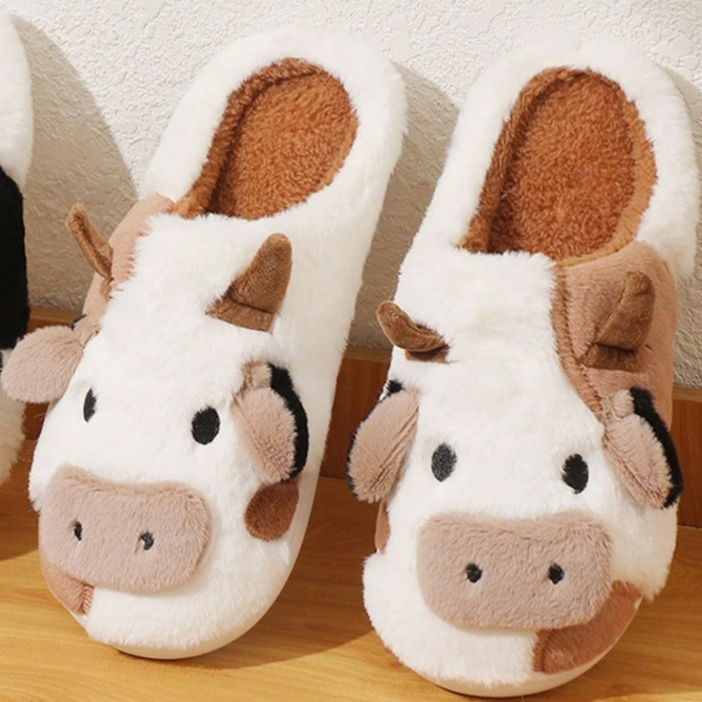 Cow Print Corduroy Slippers for Women