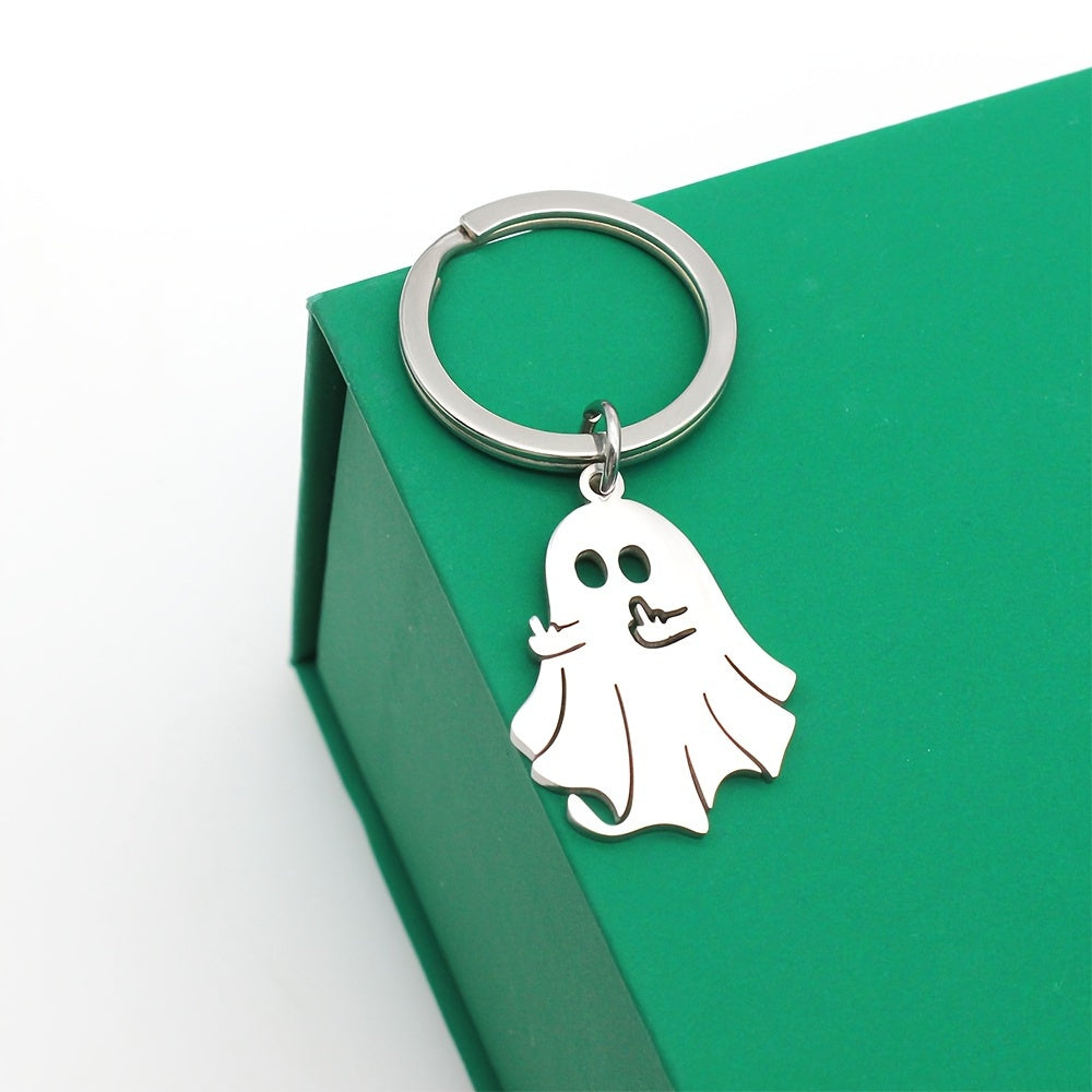 Adorable Cartoon Ghost Keychain