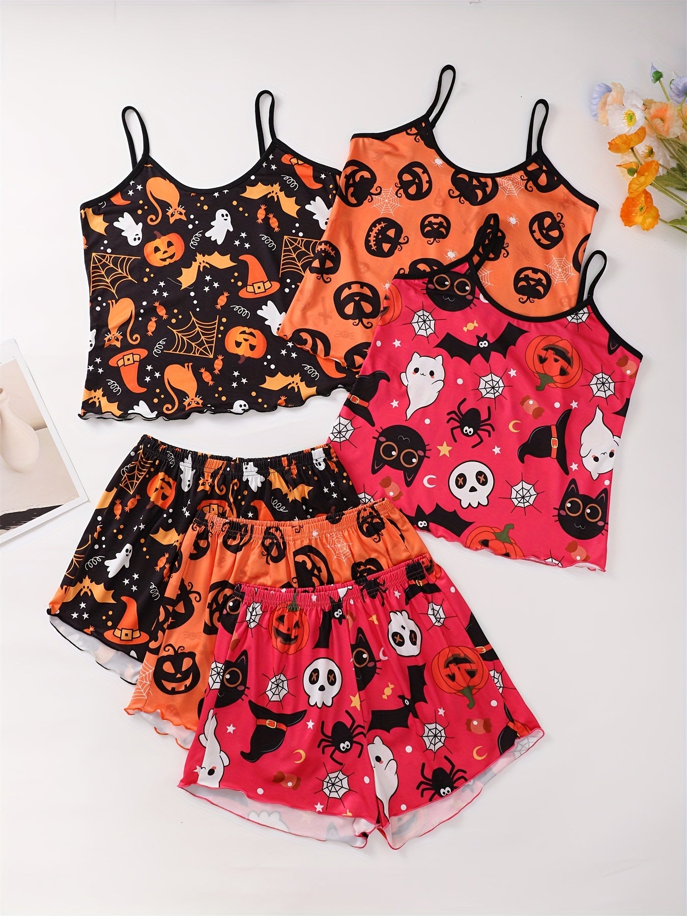 Halloween Themed 6-Piece Women's Sexy Pajama Set