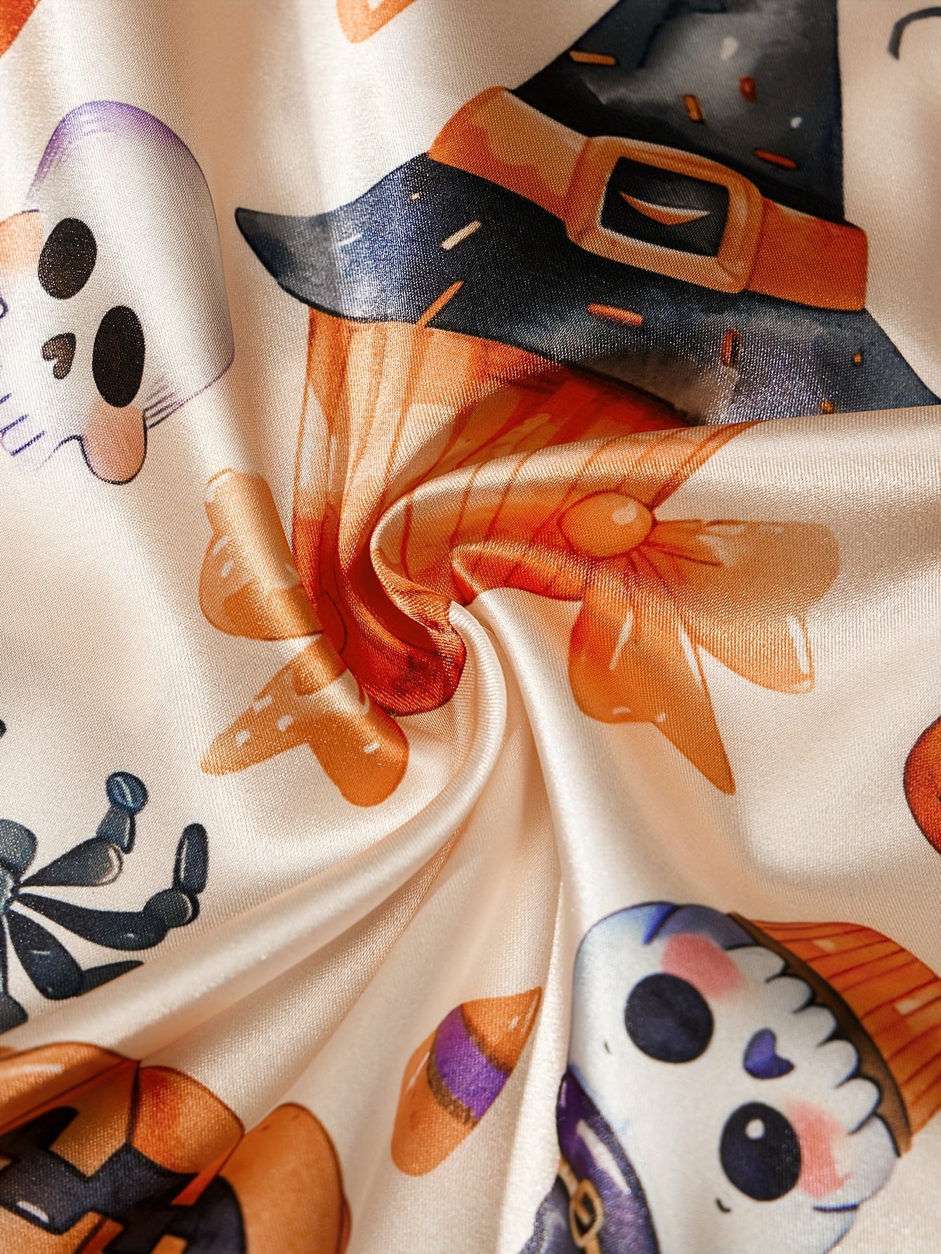 Cartoon Pumpkin Skeleton Pajama Set for Adults