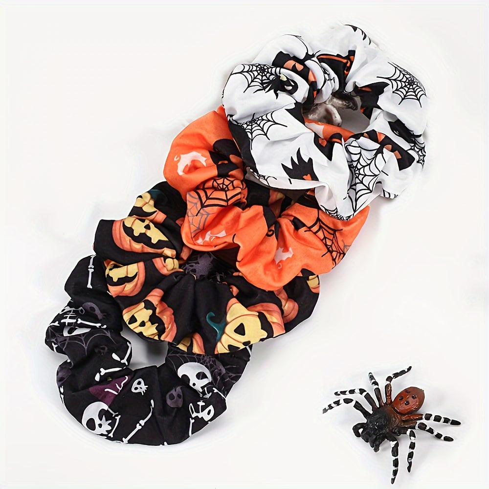 Spooky Halloween Hair Scrunchies - 4 Pack