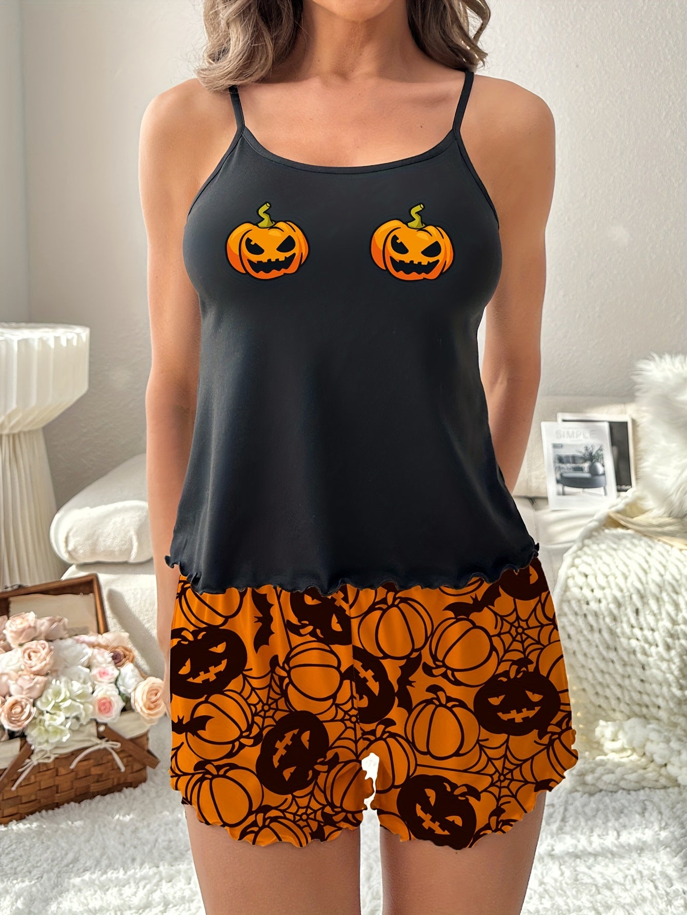 Pumpkin Print Music Festival Pajama Set