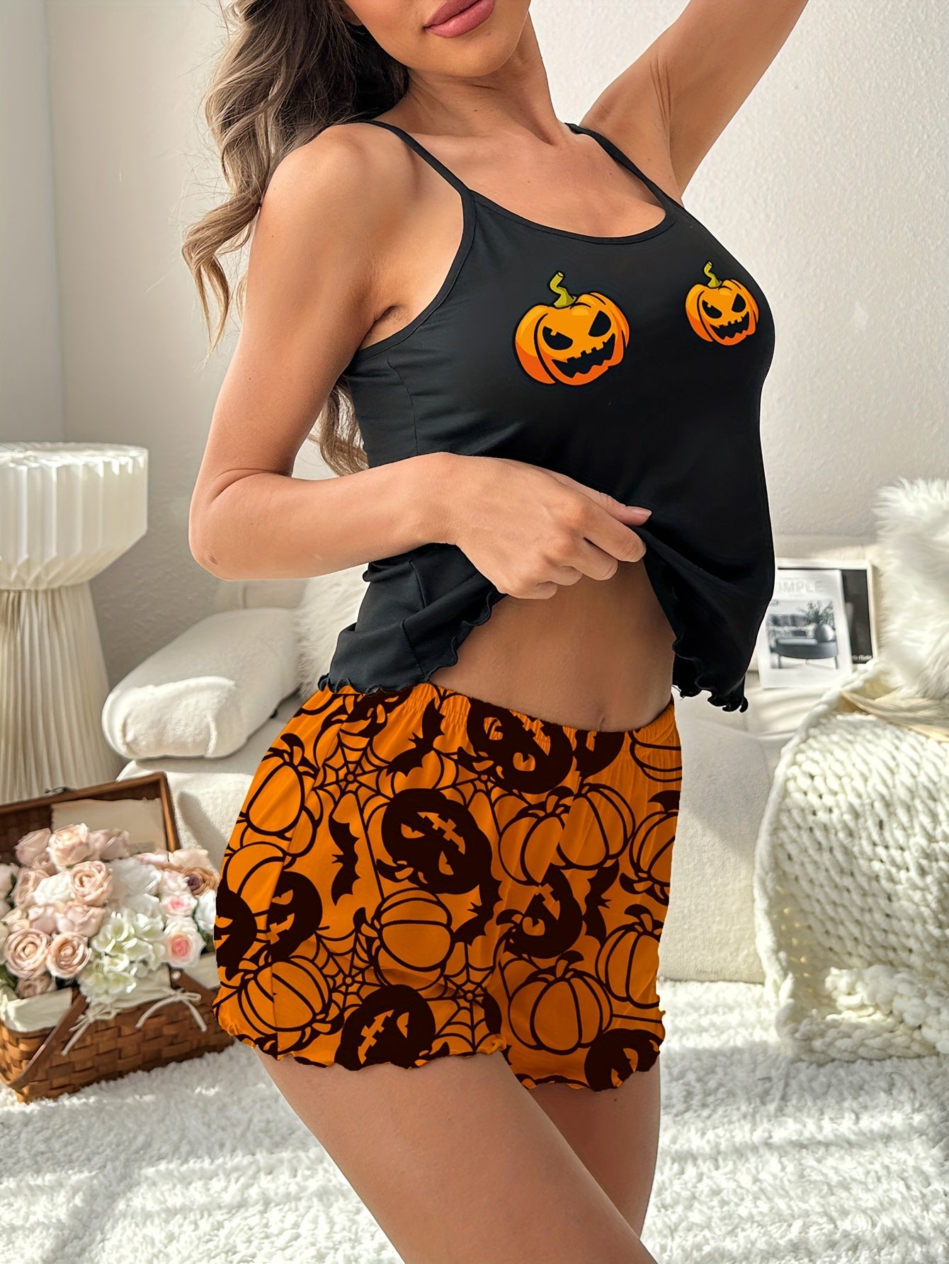 Pumpkin Print Music Festival Pajama Set