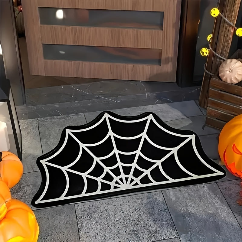 Spooky Halloween Spider Web Area Rug