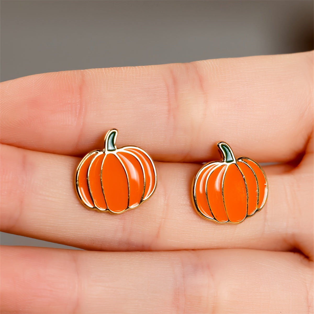 Cute Pumpkin Stud Earrings